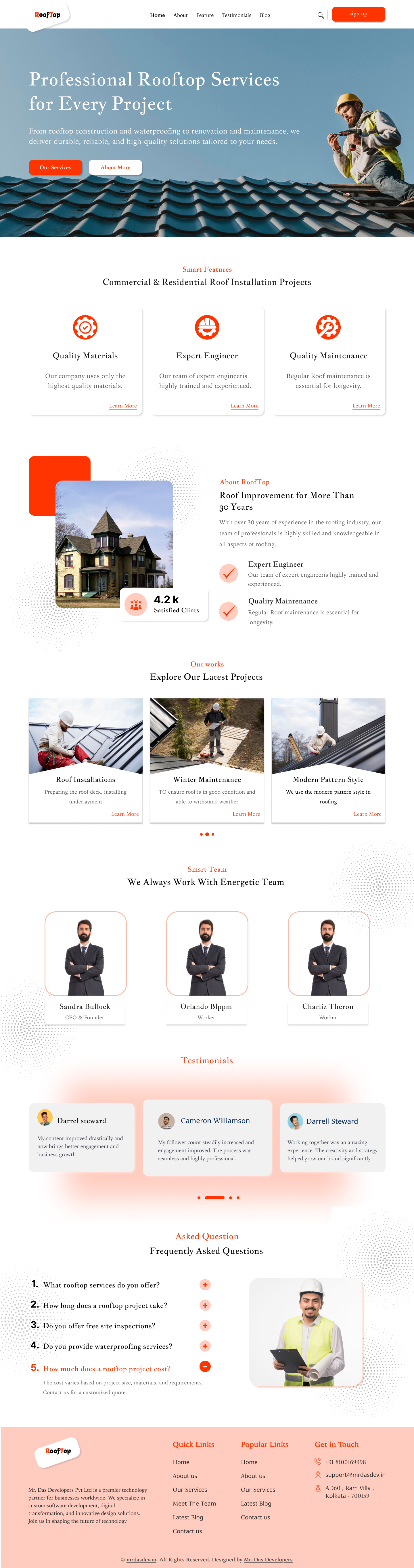 Roofing Company Web Design